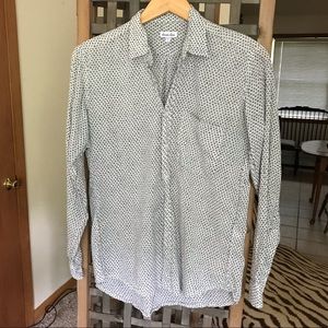 Wallpaper print long sleeve button-down in Tall